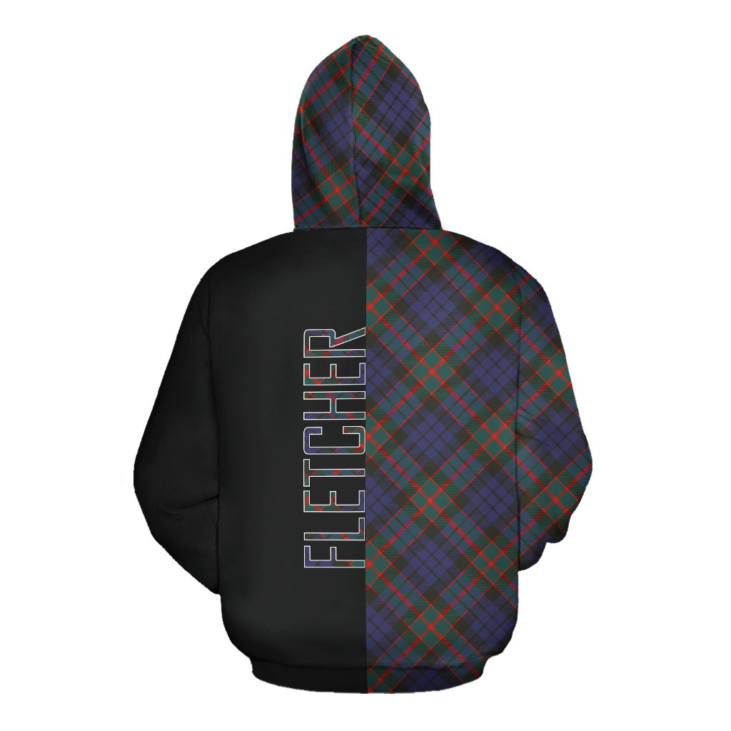 Fletcher of Dunans Tartan Hoodie Half of Me - Cross Style