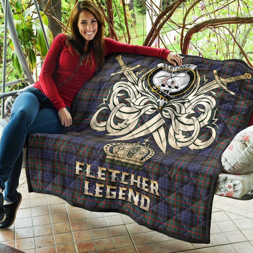 Fletcher of Dunans Tartan Crest Legend Gold Royal Premium Quilt
