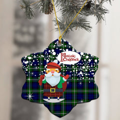 Forbes Modern Tartan Christmas Ceramic Ornament - Santa Style