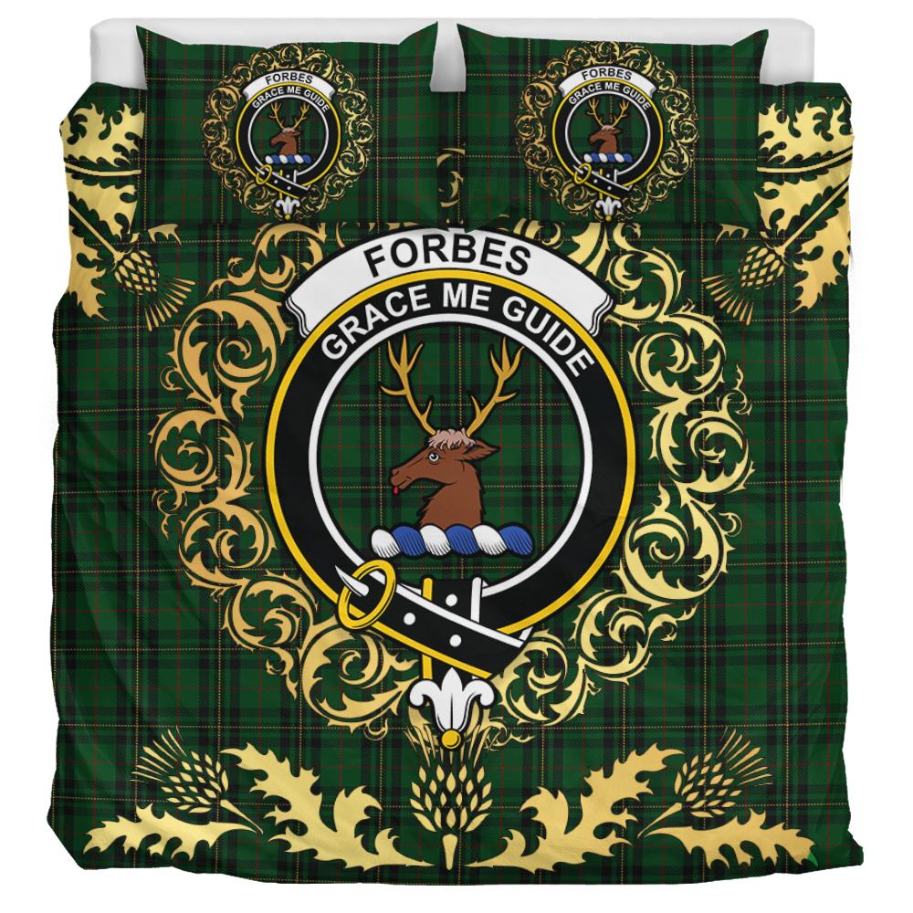 Forbes - 1842 Tartan Crest Bedding Set - Golden Thistle Style