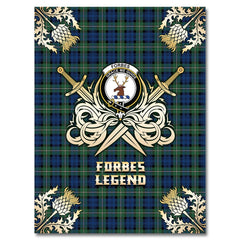 Forbes Ancient Tartan Gold Courage Symbol Blanket