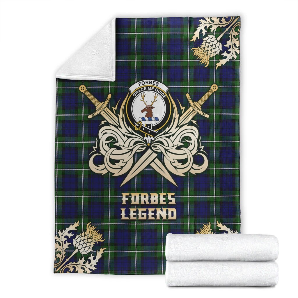 Forbes Modern Tartan Gold Courage Symbol Blanket
