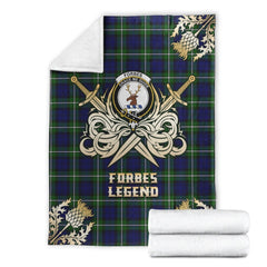 Forbes Modern Tartan Gold Courage Symbol Blanket