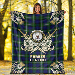 Forbes Modern Tartan Gold Courage Symbol Blanket