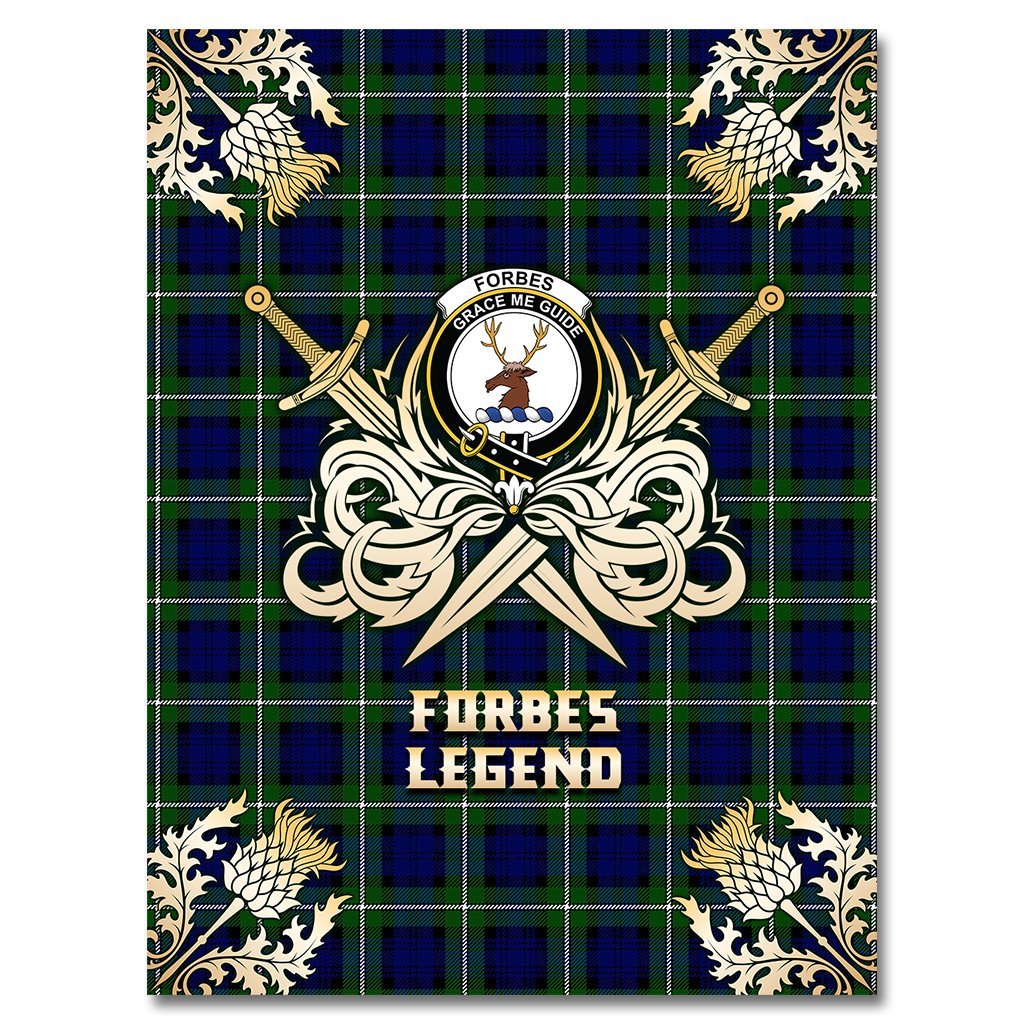 Forbes Modern Tartan Gold Courage Symbol Blanket