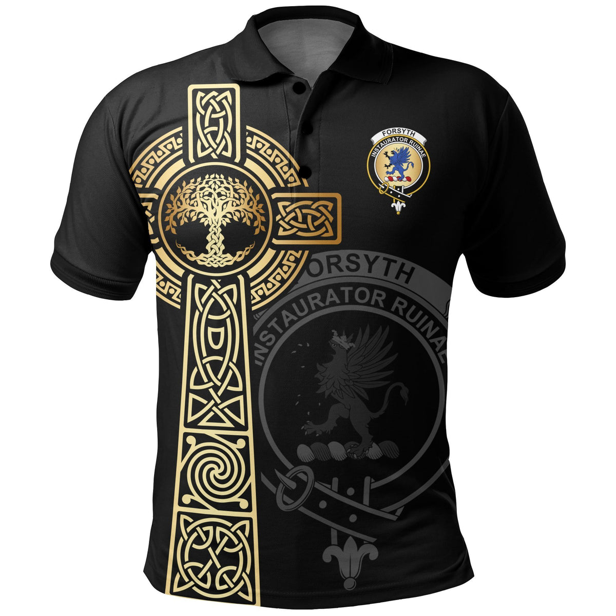 Forsyth Clan Unisex Polo Shirt - Celtic Tree Of Life