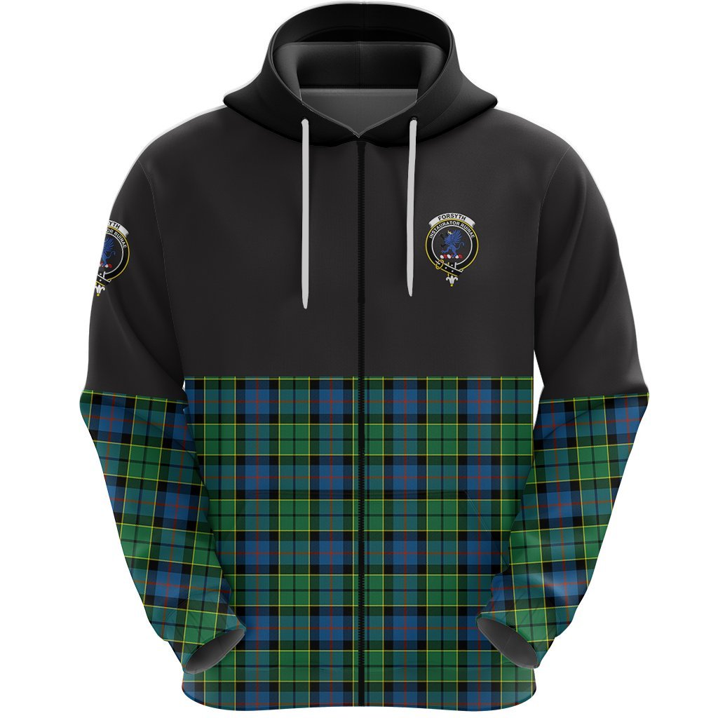 Forsyth Ancient Clan Half Of Tartan Zipper Hoodie