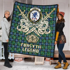Forsyth Ancient Tartan Crest Legend Gold Royal Premium Quilt