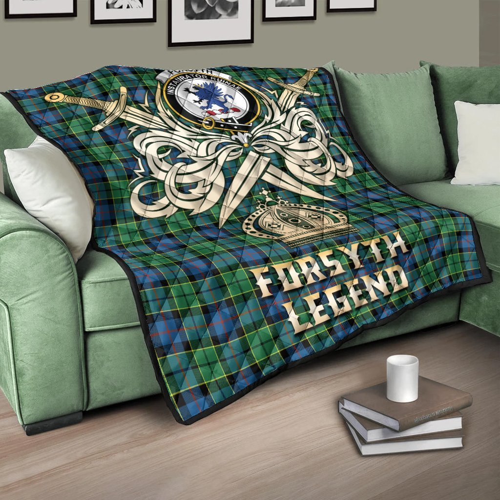 Forsyth Ancient Tartan Crest Legend Gold Royal Premium Quilt