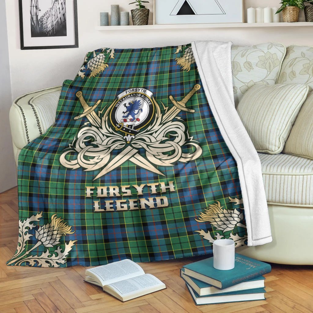 Forsyth Ancient Tartan Gold Courage Symbol Blanket