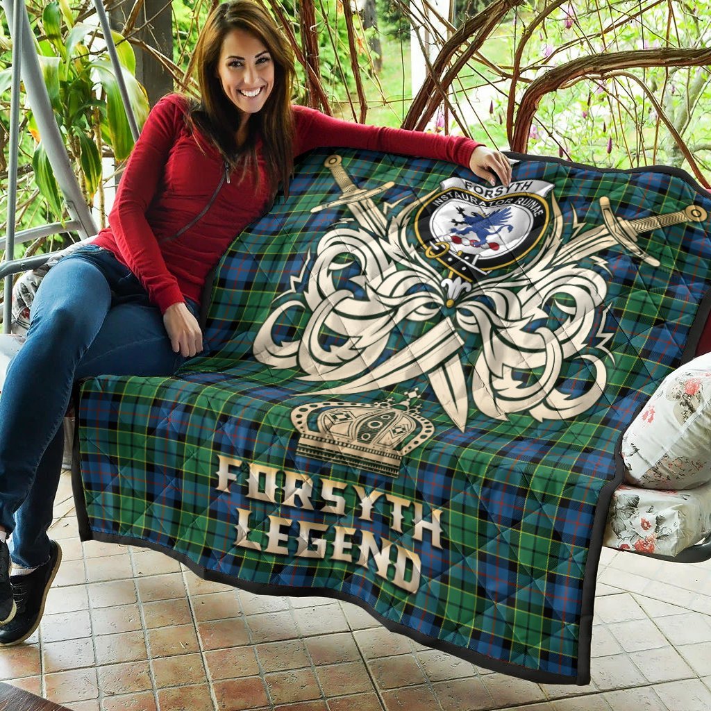 Forsyth Ancient Tartan Crest Legend Gold Royal Premium Quilt