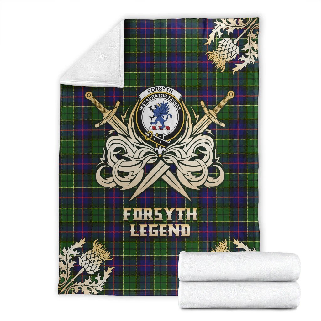 Forsyth Modern Tartan Gold Courage Symbol Blanket