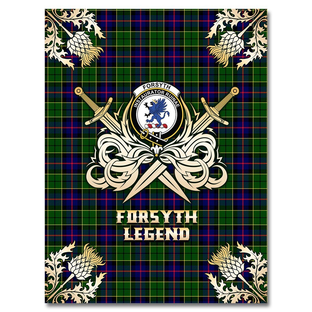 Forsyth Modern Tartan Gold Courage Symbol Blanket