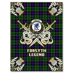 Forsyth Modern Tartan Gold Courage Symbol Blanket