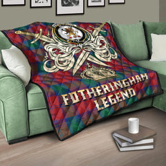 Fotheringham Modern Tartan Crest Legend Gold Royal Premium Quilt