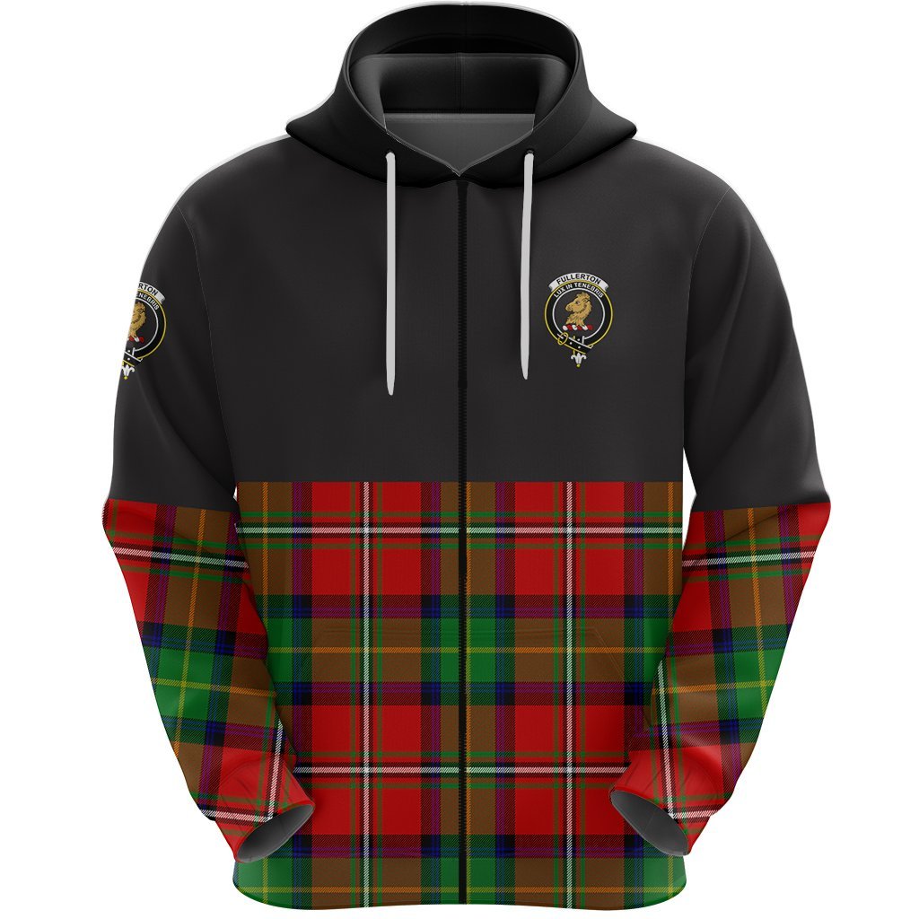 Fullerton Clan Half Of Tartan Zipper Hoodie