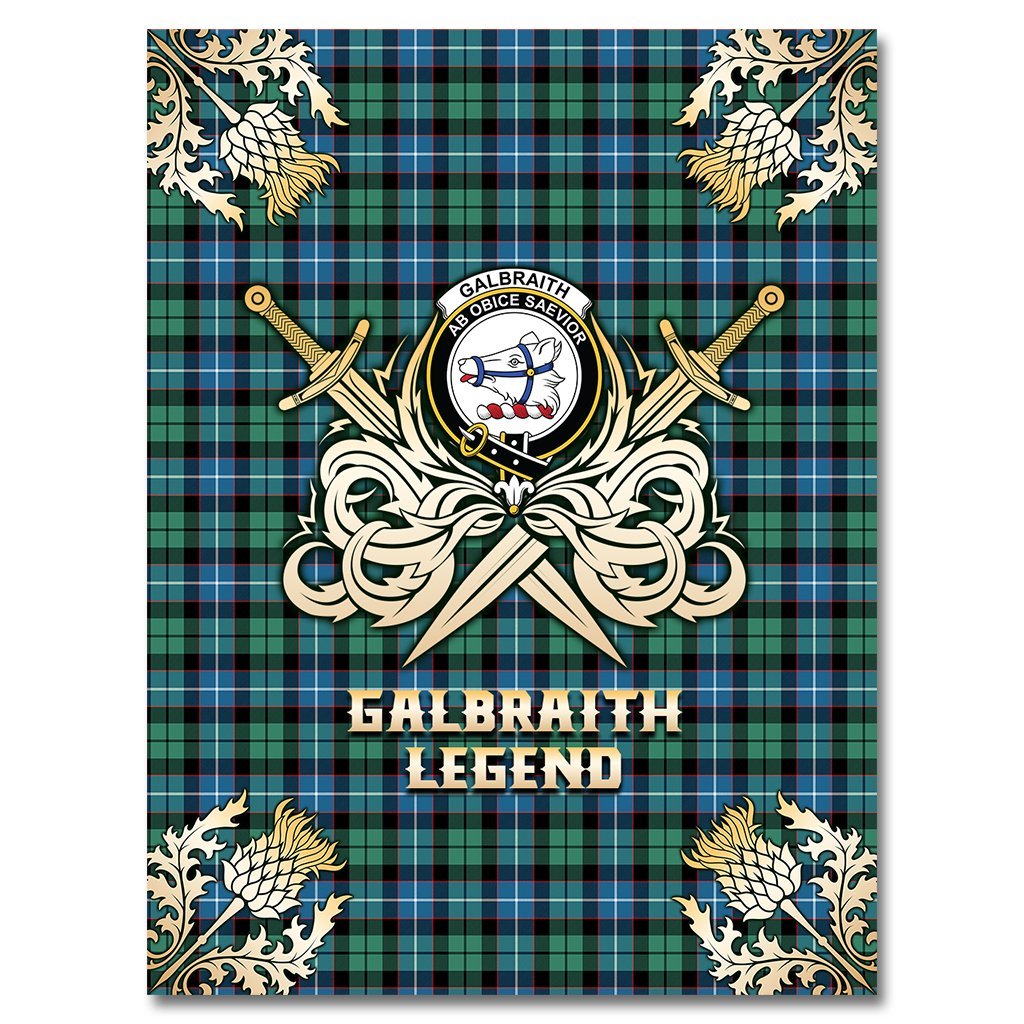 Galbraith Ancient Tartan Gold Courage Symbol Blanket