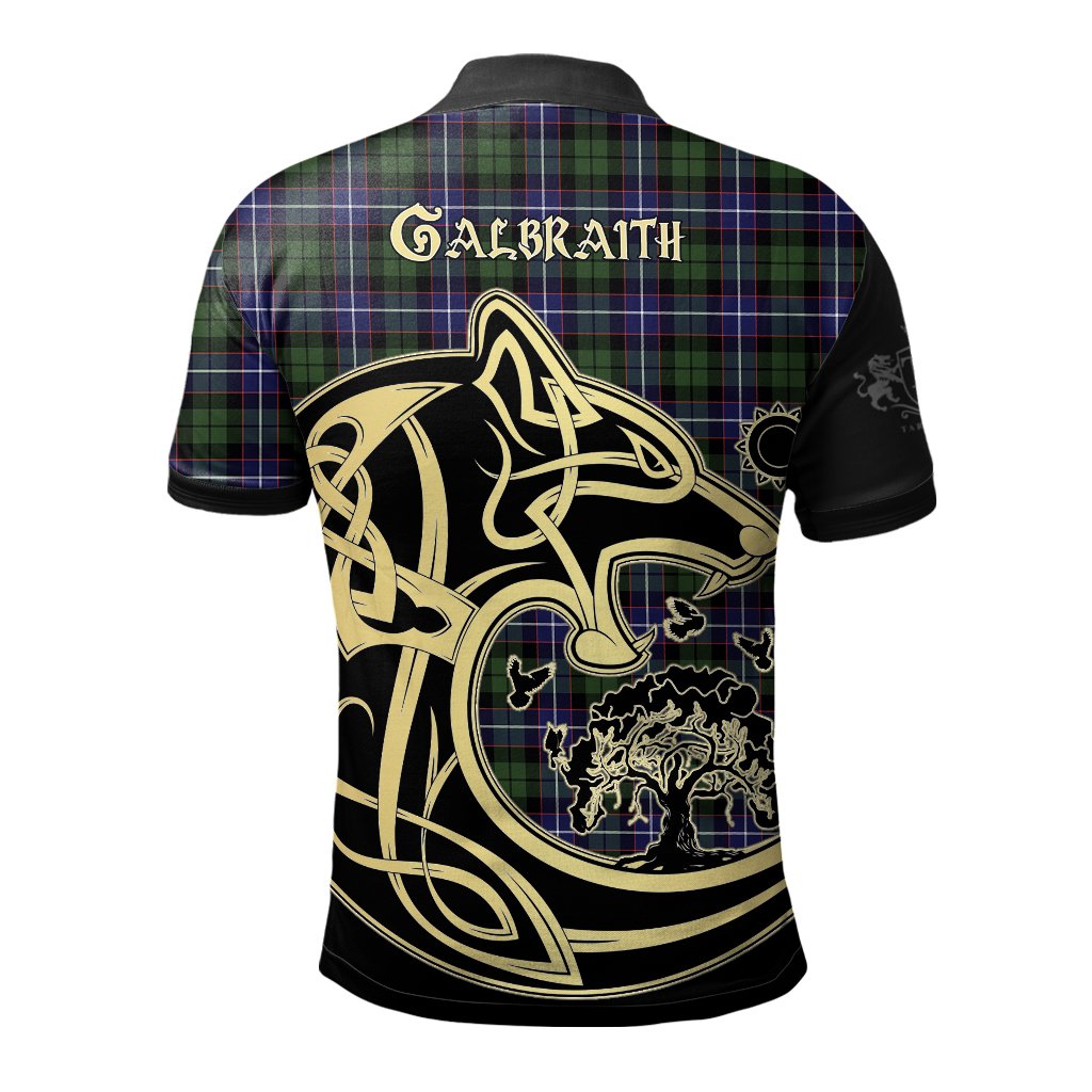 Galbraith Modern Tartan Polo Shirt Viking Wolf