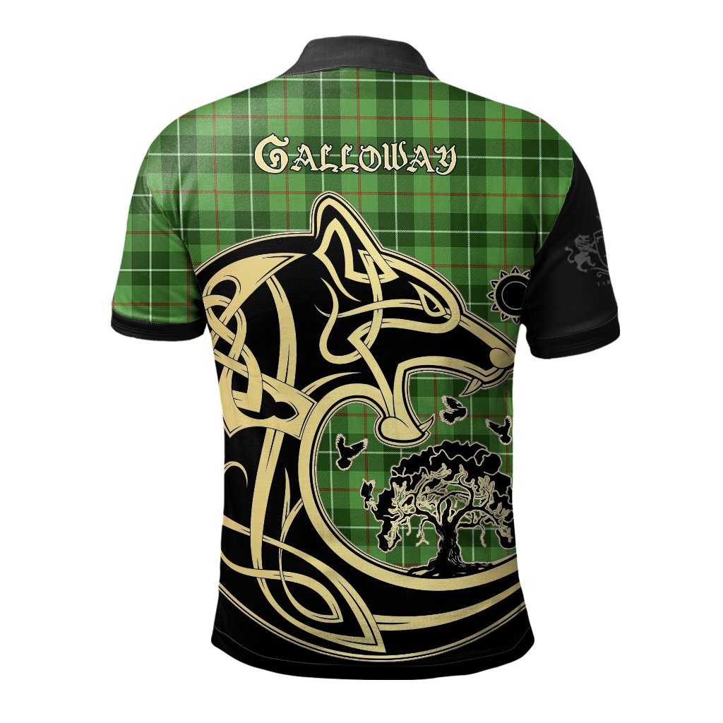 Galloway Tartan Polo Shirt Viking Wolf