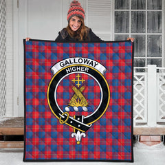 Galloway Red Tartan Crest Quilt