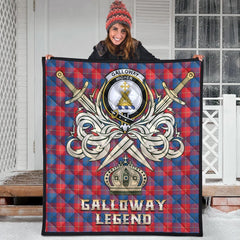 Galloway Red Tartan Crest Legend Gold Royal Premium Quilt