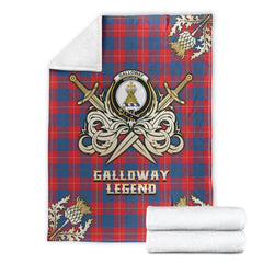 Galloway Red Tartan Gold Courage Symbol Blanket
