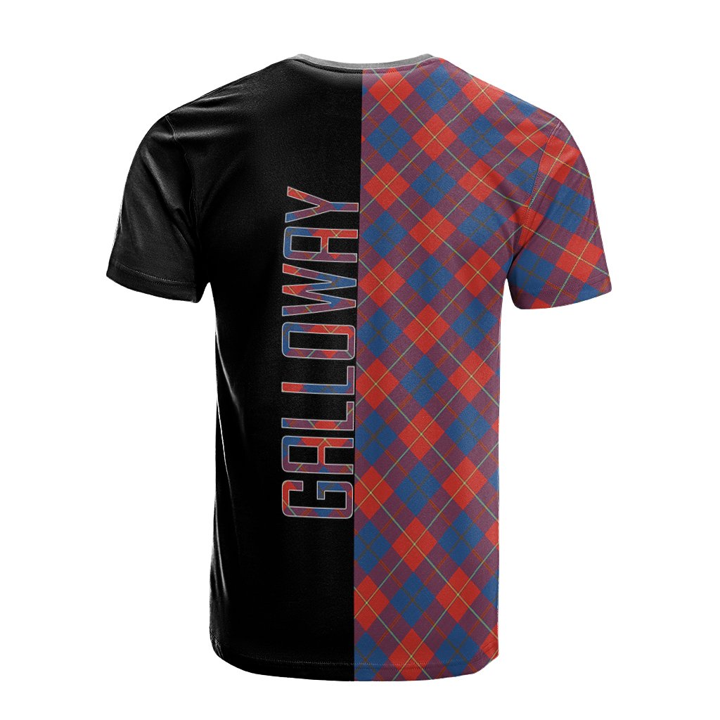 Galloway Red Tartan T-Shirt Half of Me - Cross Style