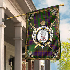 Hall Tartan Crest Garden Flag - Celtic Thistle Style