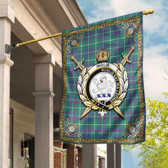 Inglis Ancient Tartan Crest Garden Flag - Celtic Thistle Style
