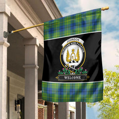 Johnson Ancient Tartan Crest Garden Flag - Welcome Style