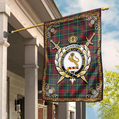MacKintosh Hunting Modern Tartan Crest Garden Flag - Celtic Thistle Style