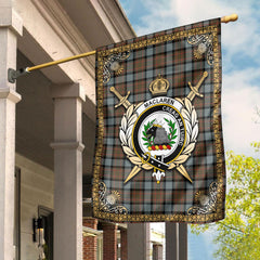 MacLaren Weathered Tartan Crest Garden Flag - Celtic Thistle Style