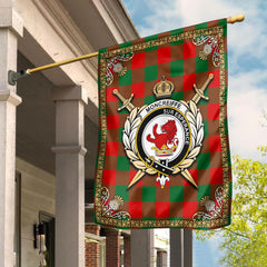 Moncreiffe (or Moncreiff) Tartan Crest Garden Flag - Celtic Thistle Style
