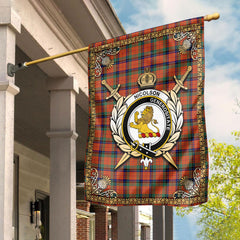 Nicolson Ancient Tartan Crest Garden Flag - Celtic Thistle Style