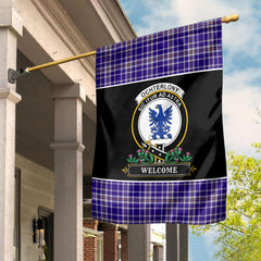 Ochterlony Tartan Crest Garden Flag - Welcome Style
