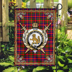 Gow (or McGouan) Tartan Crest Garden Flag - Celtic Thistle Style