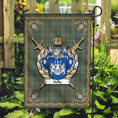 Kelly Dress Tartan Crest Garden Flag - Celtic Thistle Style
