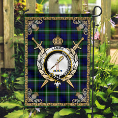 Lammie Tartan Crest Garden Flag - Celtic Thistle Style