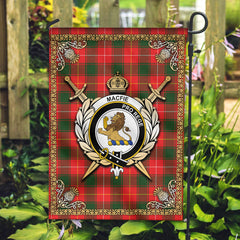 MacFie Tartan Crest Garden Flag - Celtic Thistle Style