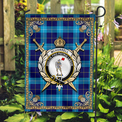 McKerrell Tartan Crest Garden Flag - Celtic Thistle Style