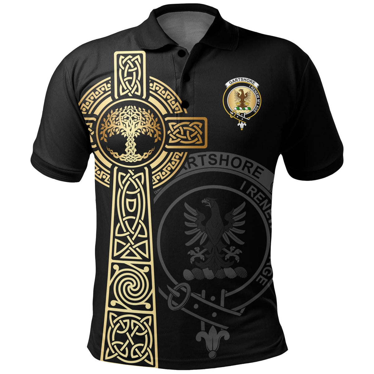 Gartshore Clan Unisex Polo Shirt - Celtic Tree Of Life