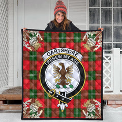 Gartshore Tartan Crest Premium Quilt - Gold Thistle Style