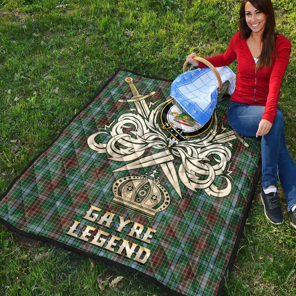 Gayre Tartan Crest Legend Gold Royal Premium Quilt