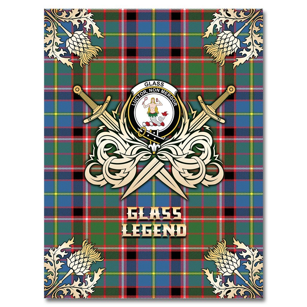 Glass Tartan Gold Courage Symbol Blanket