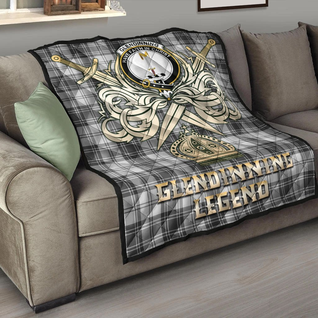Glendinning Tartan Crest Legend Gold Royal Premium Quilt