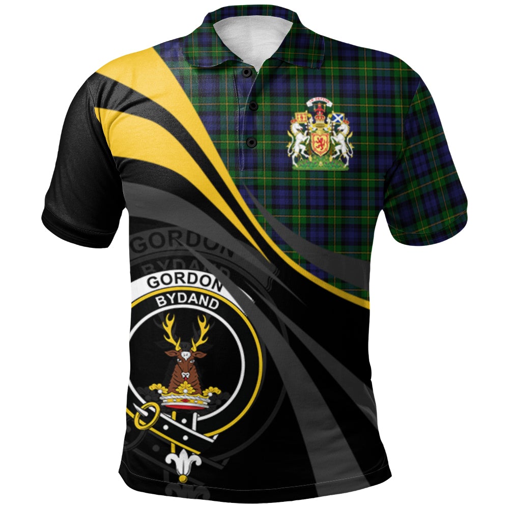 Gordon Tartan Polo Shirt - Royal Coat Of Arms Style