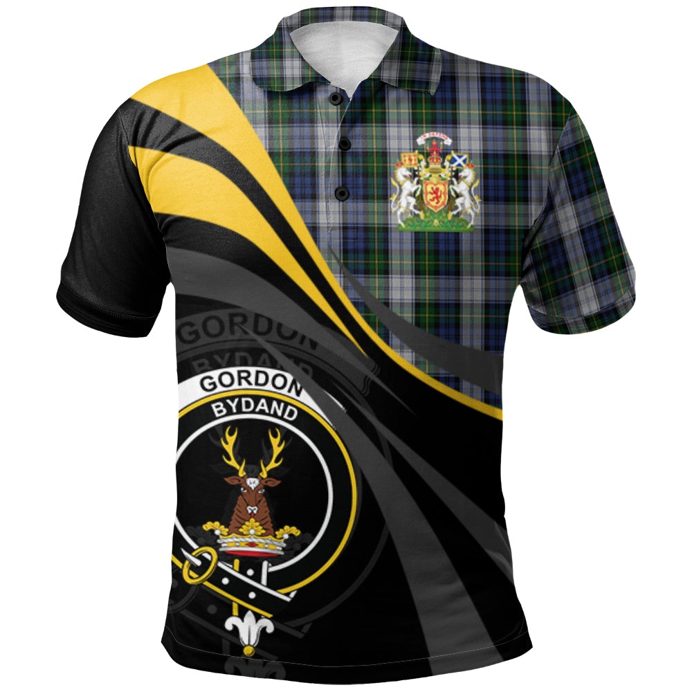 Gordon Dress 01 Tartan Polo Shirt - Royal Coat Of Arms Style