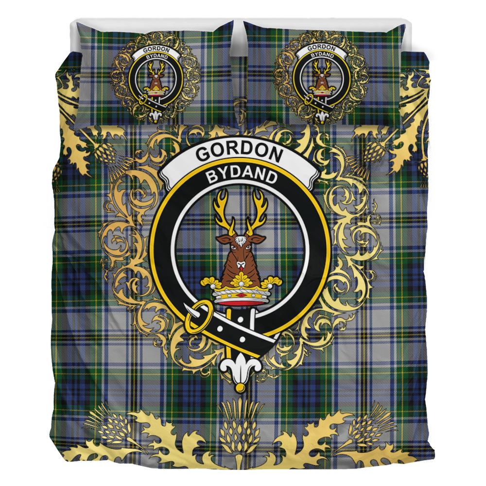 Gordon Dress 03 Tartan Crest Bedding Set - Golden Thistle Style