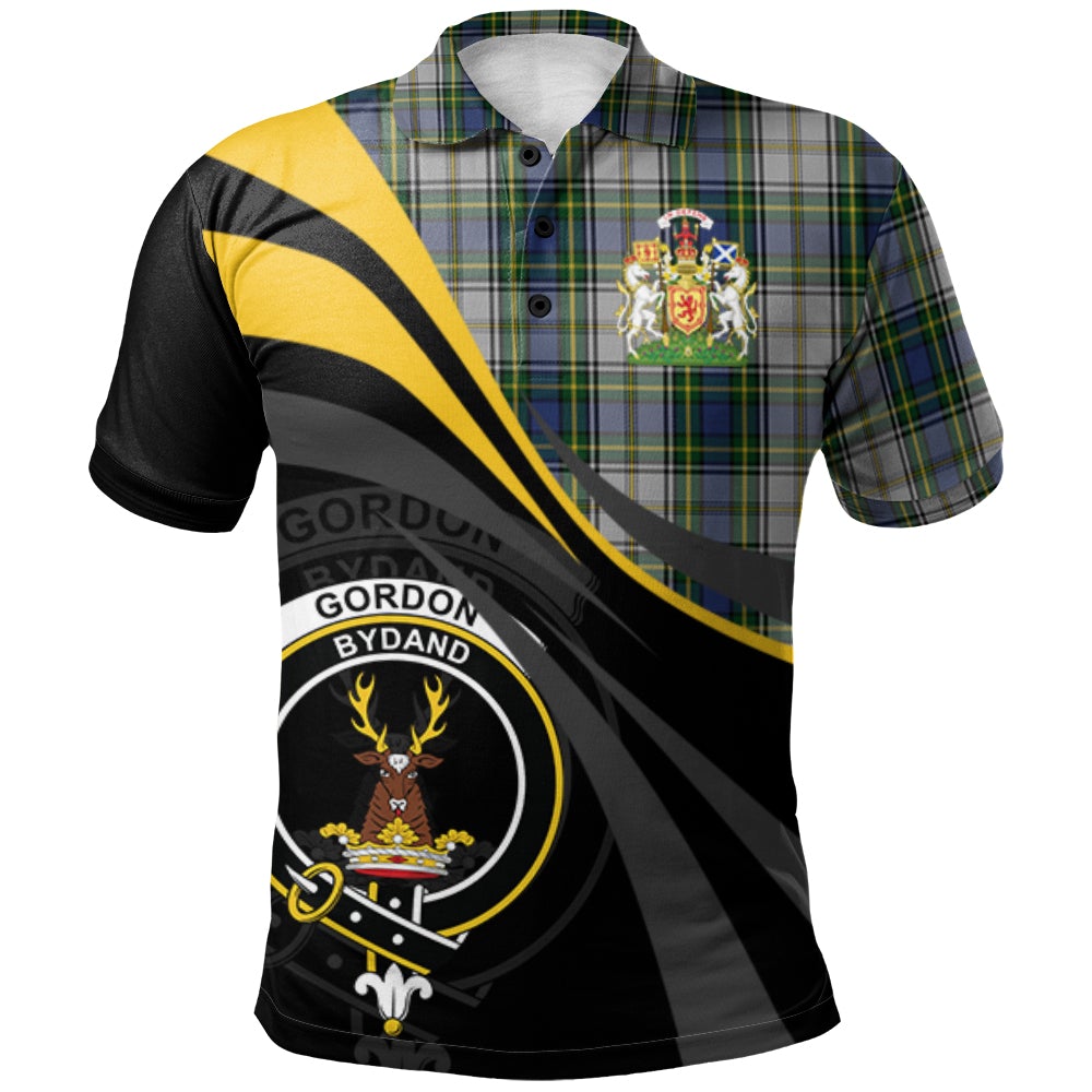Gordon Dress 04 Tartan Polo Shirt - Royal Coat Of Arms Style