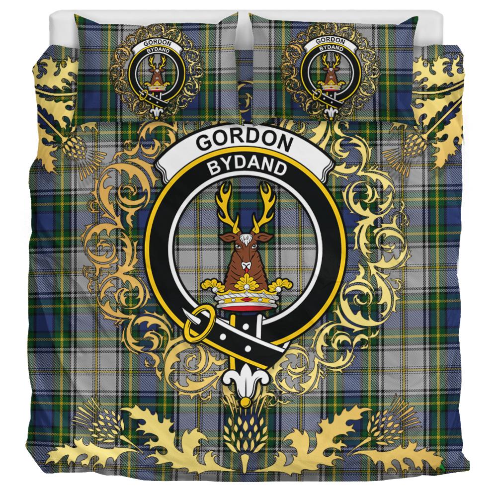 Gordon Dress 04 Tartan Crest Bedding Set - Golden Thistle Style